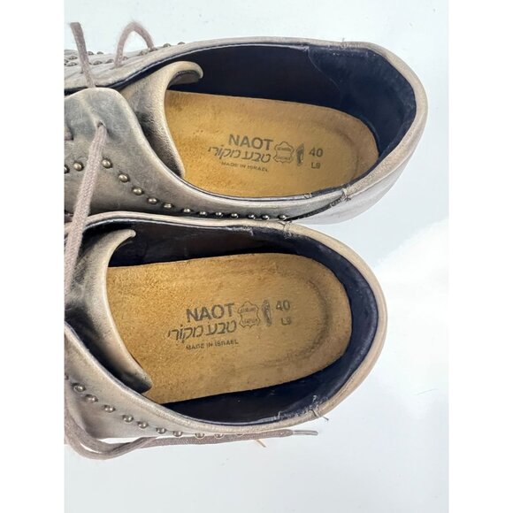 Naot Women's Embrace Oxford Shoes Size 40 US 9 Leather Gray Casual Studded - Picture 9 of 14
